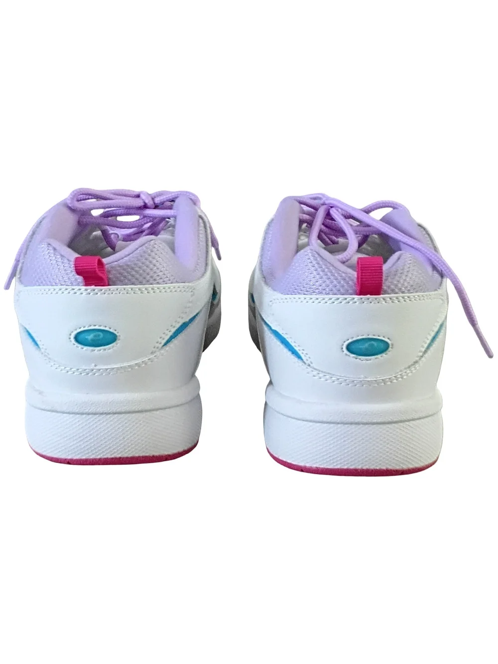 Easy Spirit Women's White Sneakers with Lilac And Turquoise Accents